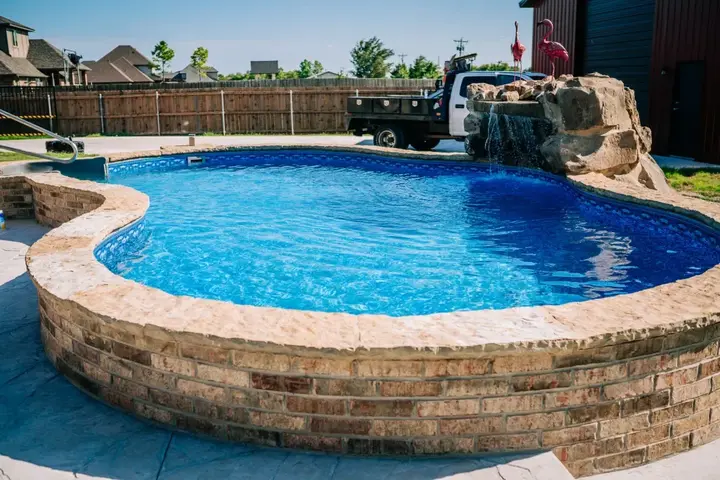 Completed pool project by Imperial Pools & Hardscapes